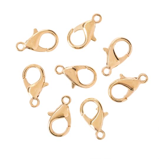 12 Pack: Gold Lobster Claw Clasps, 15mm by Bead Landing&#x2122;
